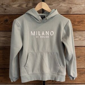 Milano Di Rouge Men's Light Sage Green Crewneck Hoodie